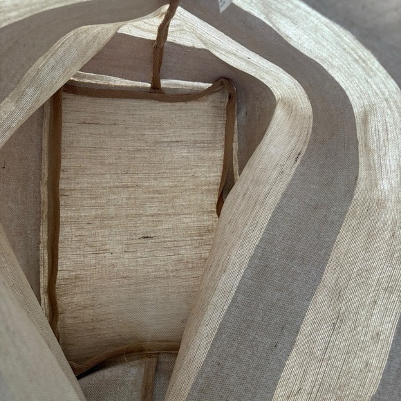 NWOT Striped Tan and White Tote Bag - Picture 6 of 8